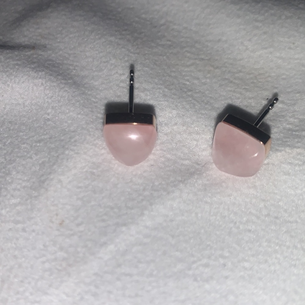 Michael Kors Rose Quartz Pyramid Stud